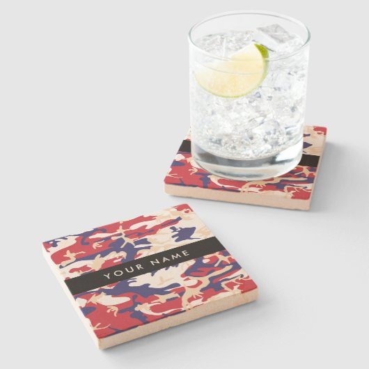 Unabhängigkeitstag Wählen Sie Ihren Namen Personal Steinuntersetzer (Seitenansicht)