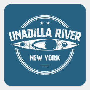 Unadilla River New York Kayak Quadratischer Aufkleber