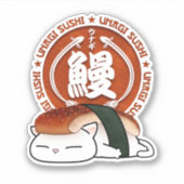 Unagi Eel Sushi Cat Aufkleber (Vorderseite)