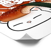 Unagi Eel Sushi Cat Poster (Ecke)