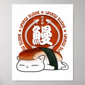 Unagi Eel Sushi Cat Poster (Vorne)