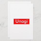 Unagi-Etikett Briefpapier (Vorne/Hinten)