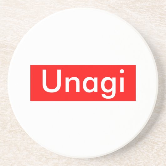 Unagi-Etikett Sandstein Untersetzer (Vorne)