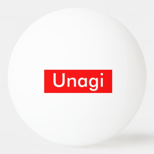 Unagi-Etikett Tischtennisball (Vorderseite)