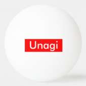 Unagi-Etikett Tischtennisball (Rückseite)