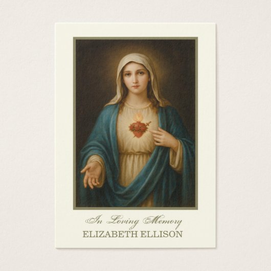 Unakuläres Herz-Mary-Beerdigung katholisches Gebet (Vorderseite)