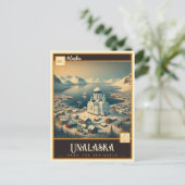 Unalaska, Alaska | Vintage Postkarte (Stehend Vorderseite)