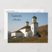 Unalaska Russische Kirche Postkarte (Vorne/Hinten)