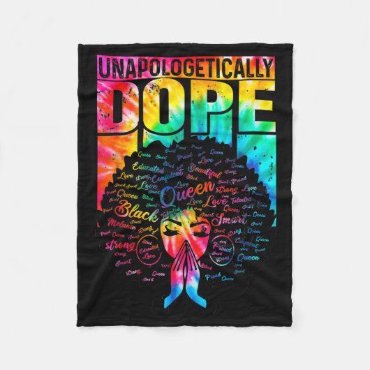 Unalogetically Black Pride Melanin African Tie Dye Fleecedecke (Vorderseite)