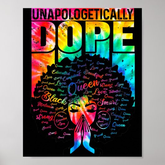 Unalogetically Black Pride Melanin African Tie Dye Poster (Vorne)