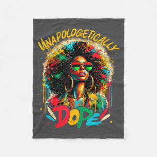 Unalogetisch Afro Schwarze Frau Schwarze Geschicht Fleecedecke