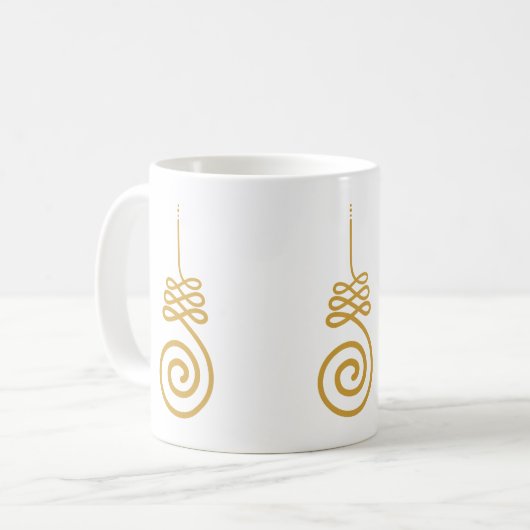 Unalome Buddhistische Symbol Kaffeetasse (Vorderseite Links)