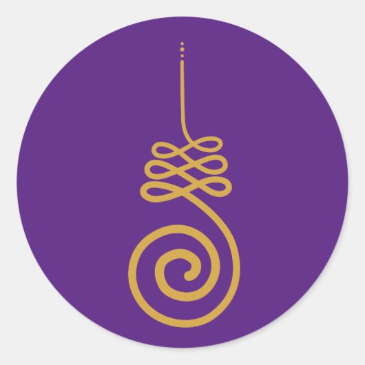 Unalome Buddhistische Symbol Runder Aufkleber (Vorderseite)