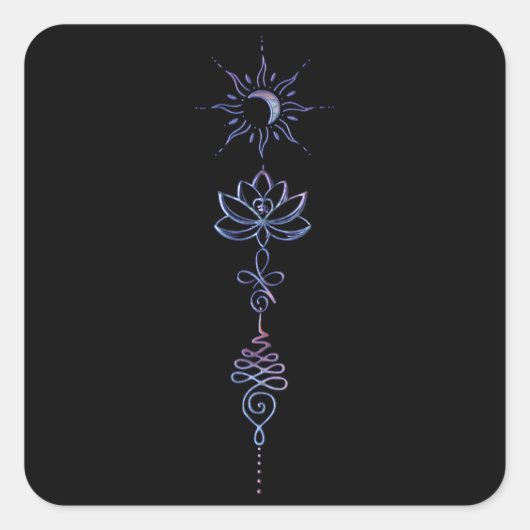 Unalome Group 1 Quadratischer Aufkleber (Vorderseite)