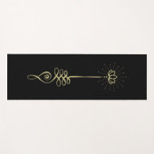 Unalome Schlichte Hintergründe - Gold + Kohle Yoga Yogamatte (Vorderseite (Horizontal))