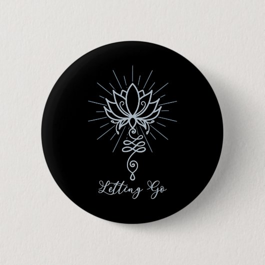 Unalome-Symbol Lotusblume Loslassen Button (Vorderseite)