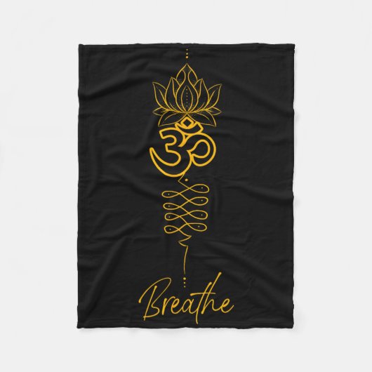 Unalome-Symbol und Atem-Yoga Fleecedecke (Vorderseite)