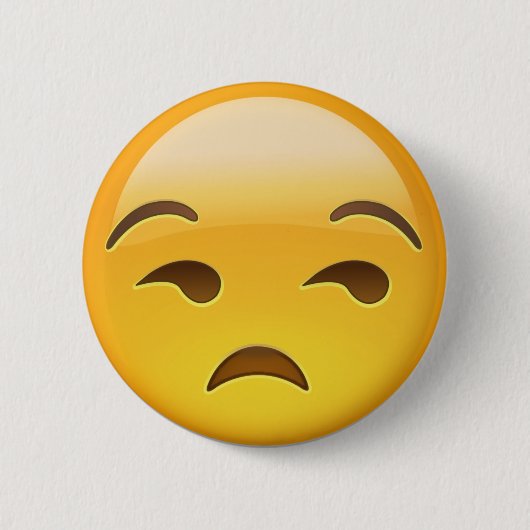 Unamused Gesicht Emoji Button (Vorderseite)