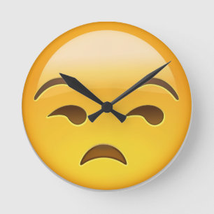 Unamused Gesicht Emoji Runde Wanduhr