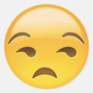 Unamused Gesicht Emoji Runder Aufkleber