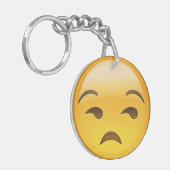 Unamused Gesicht Emoji Schlüsselanhänger (Vorderseite links)