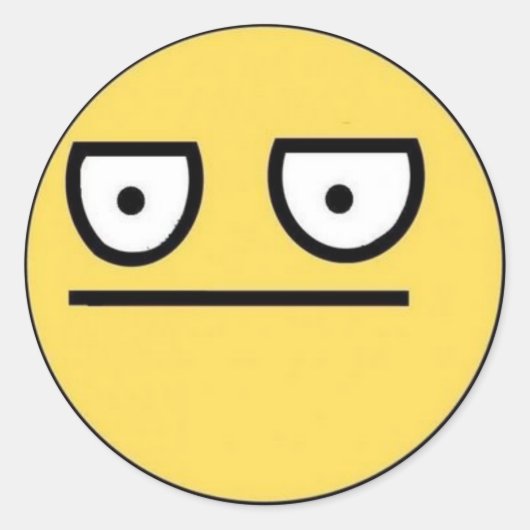 unamüsiert runder aufkleber (Vorderseite)