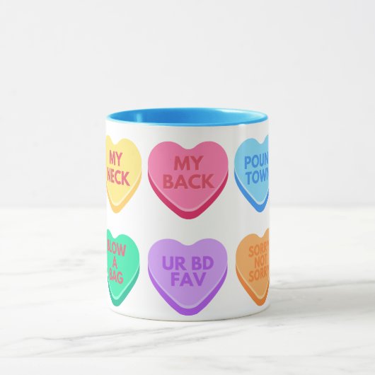 Unangemessene Gespräche mit Candy Hearts Tasse (Zentrum)