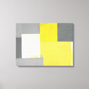 "Unangemessene" graue und gelbe abstrakte Kunst Leinwanddruck