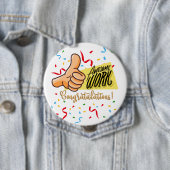 unangenehme Arbeitsbeglückwünsche Button (Beispiel)