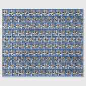 Unanständig oder Nizza QR-Codes auf blau Geschenkpapier (Flach)