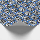 Unanständig oder Nizza QR-Codes auf blau Geschenkpapier (Ecke)