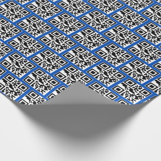 Unanständig oder Nizza QR-Codes auf blau Geschenkpapier (Ecke)