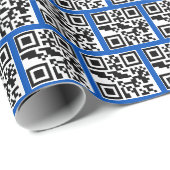 Unanständig oder Nizza QR-Codes auf blau Geschenkpapier (Rolleneckpunkt)
