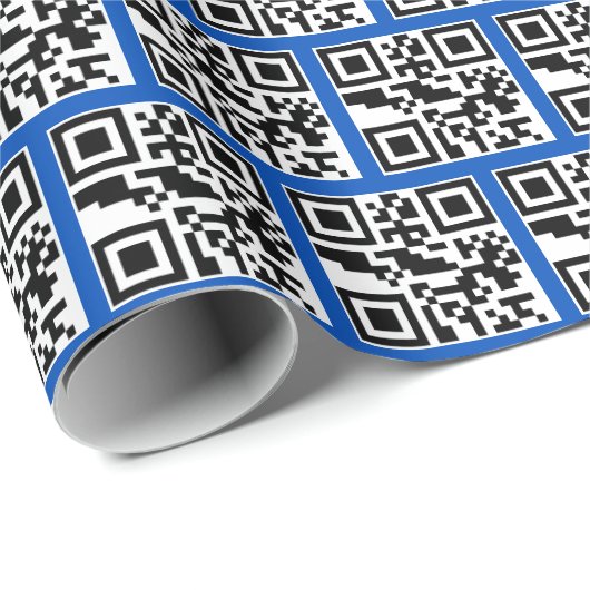 Unanständig oder Nizza QR-Codes auf blau Geschenkpapier (Rolleneckpunkt)