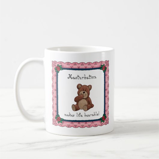 Unanständiger Teddybär-Kaffeebecher Kaffeetasse (Links)