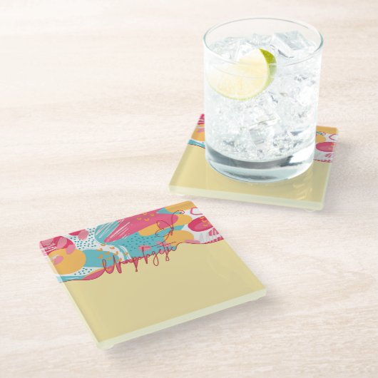 Unapologetic Bold Feminine Statement Glasuntersetzer (Schrägansicht)