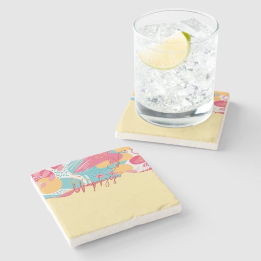 Unapologetic Bold Feminine Statement Steinuntersetzer (Seitenansicht)