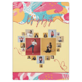 Unapologetic Personalized Feminine Photo Collage Klemmbrett (Rückseite)