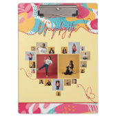 Unapologetic Personalized Feminine Photo Collage Klemmbrett (Vorderseite)