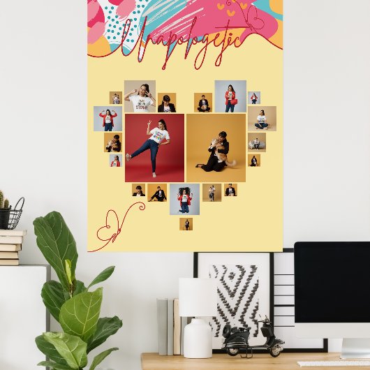 Unapologetic Personalized Feminine Photo Collage Poster (Heimbüro)