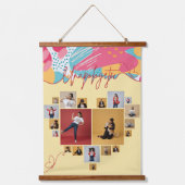 Unapologetic Personalized Feminine Photo Collage Wandteppich Mit Holzrahmen (Vorderseite)