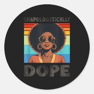 Unapologetically Afro Woman Retro Pride  Runder Aufkleber
