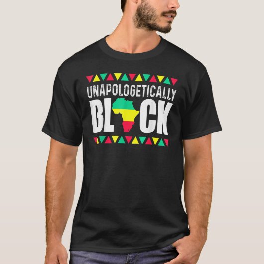 Unapologetically Black Afro Black History Month T-Shirt (Vorderseite)