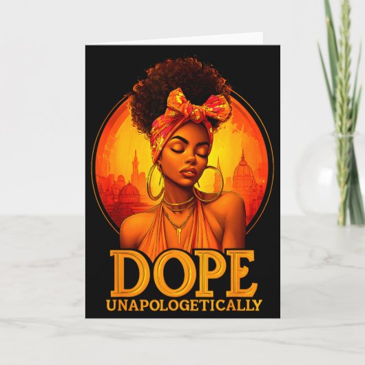 Unapologetically Black History Afro Melanin Girl W Karte (Vorderseite)