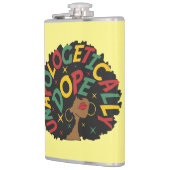 Unapologetisch dope Black Girl Afro Flachmann (Links)