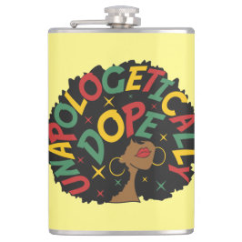 Unapologetisch dope Black Girl Afro Flachmann
