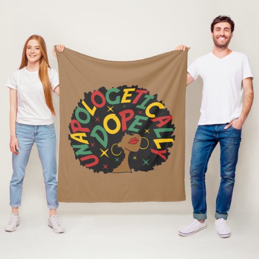 Unapologetisch dope Black Girl Afro Fleecedecke (Beispiel)