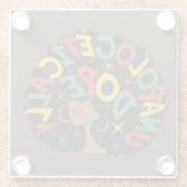 Unapologetisch dope Black Girl Afro Glasuntersetzer (Rückseite)