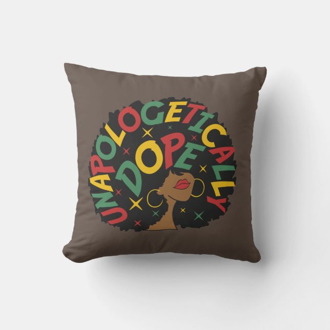 Unapologetisch dope Black Girl Afro Kissen (Vorderseite)