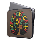 Unapologetisch dope Black Girl Afro Laptopschutzhülle (Vorderseite Links)